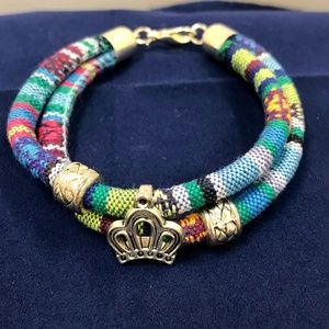 Bohemian Style Woven Double Bracelet with Charm